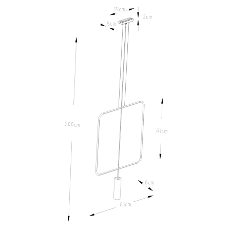Lampa wisząca RANA 1 czarna TH.018CZ - Thoro