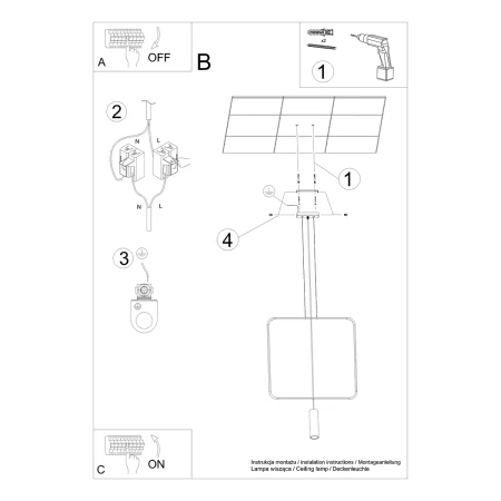 Lampa wisząca RANA 1 czarna TH.018CZ - Thoro