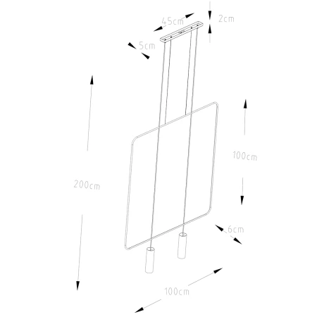 Lampa wisząca RANA 2 czarna TH.019CZ - Thoro