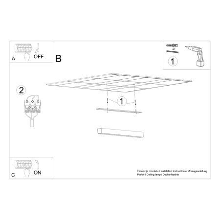 Plafon PINNE 90 czarny 4000K TH.063 - Thoro