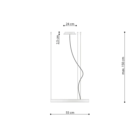 Żyrandol RIO 55 czarny LED 4000K TH.108 - Thoro