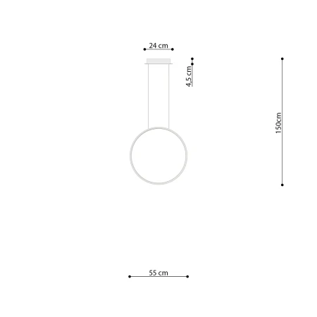 Lampa wisząca RIO 55 czarny LED 4000K TH.116 - Thoro