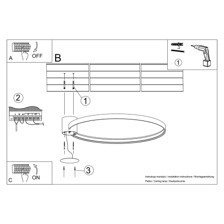 Plafon RIO 55 czarny LED 4000K TH.128 - Thoro