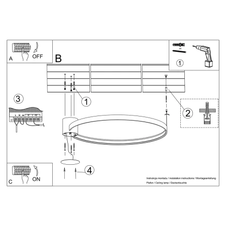 Plafon RIO 110 czarny LED 4000K TH.136 - Thoro