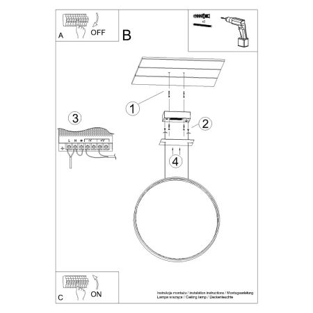 Lampa wisząca RIO 78 złota LED 4000K TH.140 - Thoro