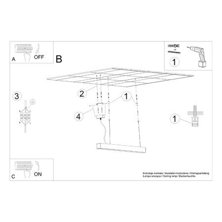 Lampa wisząca PINNE 200 szara 4000K TH.233 - Thoro