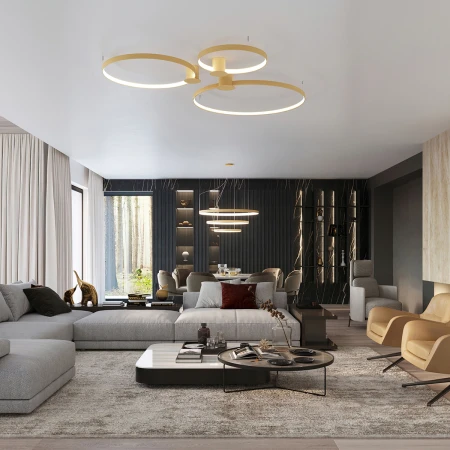 Żyrandol RIO 2 55/78 złoty LED 4000K TH.268 - Thoro