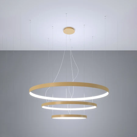 Żyrandol RIO 3 55/78/110 złoty LED 4000K TH.269 - Thoro