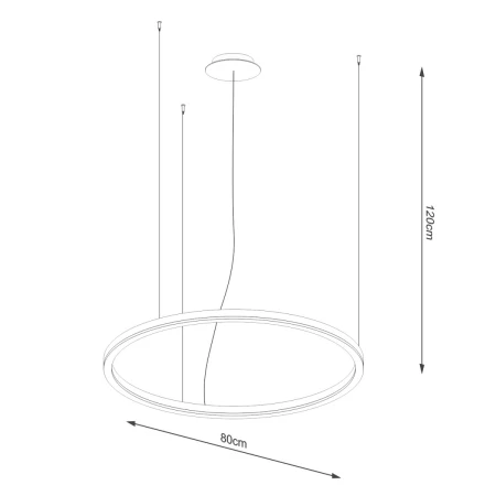 Żyrandol ODA 80 czarny LED 4000K TH.282 - Thoro