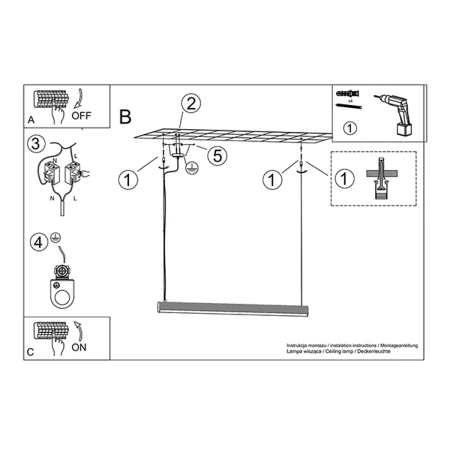 Lampa wisząca FARGE biała LED 3000K TH.294 - Thoro