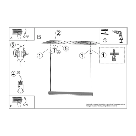 Lampa wisząca FARGE czarna LED 4000K TH.301 - Thoro