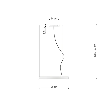 Żyrandol RIO 55 ochra czerwona LED 3000K TH.395 - Thoro