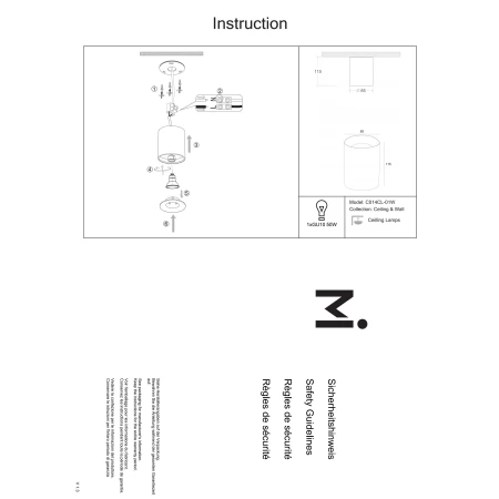 Oprawa sufitowa ALFA C014CL-01W – Maytoni