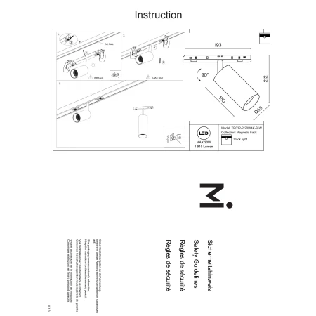 Lampa do szyn magnetycznych EXILITY Focus LED 20W 4000K TR032-2-20W4K-S-W - Maytoni