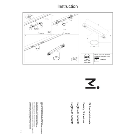 Lampa do szyn Exility Alfa S TR132-4-7W-DS-B- Maytoni