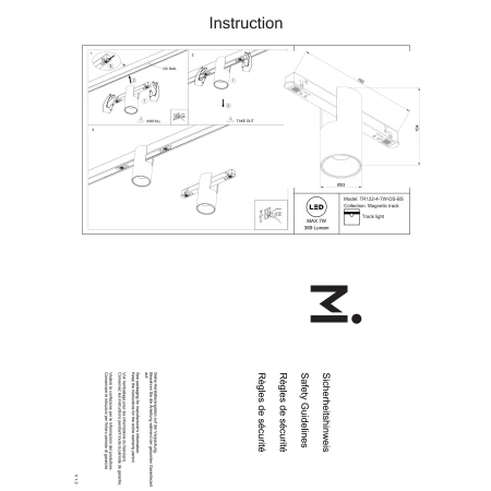 Lampa do szyn Exility Alfa TR122-4-7W-DS-BS- Maytoni