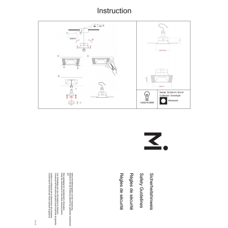 Lampa wpuszczana Dot DL042-01-SQ-W - Maytoni