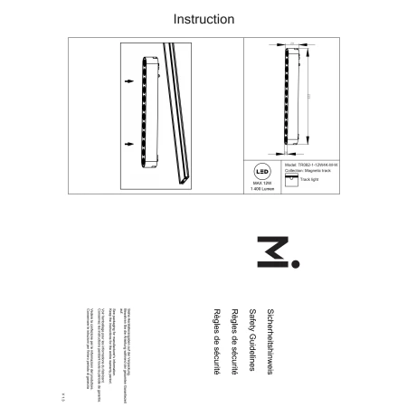 Lampa z diodami do szyny magnetycznej 1F Points TR082-1-12W4K-M-W - Maytoni