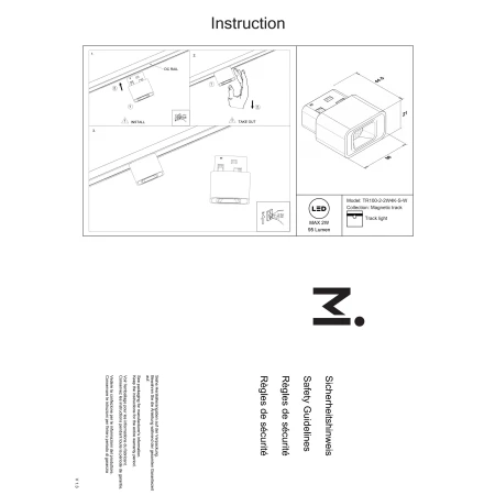 Lampa do szyn Exility Points S TR100-2-2W4K-S-W- Maytoni