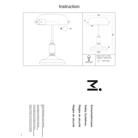 Lampa stołowa bankierska KIWI Z153-TL-01-BS - Maytoni
