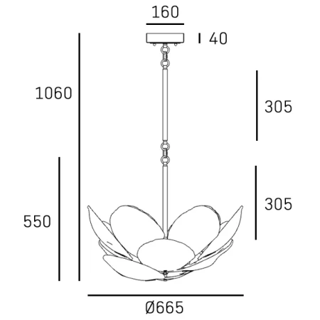 Lampa wisząca WELLINGTON P12340BR - Cosmo Light