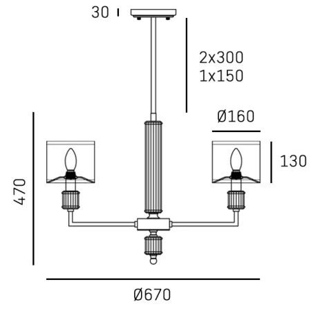 Lampa wisząca SUTTON P06692BR-WH - Cosmo Light
