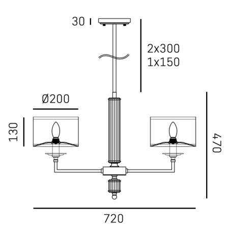 Lampa wisząca SUTTON P02838BR-WH - Cosmo Light