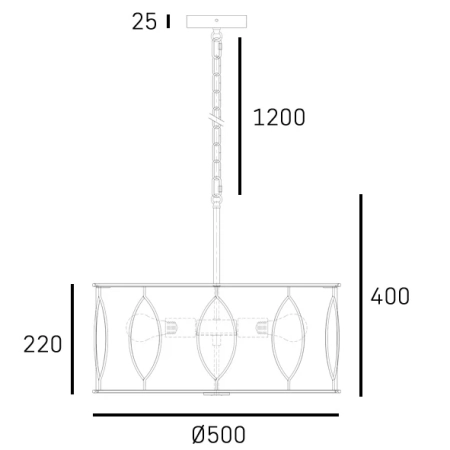Lampa wisząca złota z abażurem 4-punktowa P04576AM-WH z serii NORFOLK - Cosmo Light