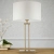 Lampa stołowa mosiężna z białym abażurem T01750BR-WH z serii ATHENS - Cosmo Light