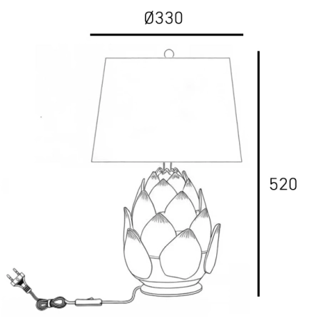 Lampa stołowa ceramiczna zielona z abażurem T01736BR-WH z serii ARTI - Cosmo Light