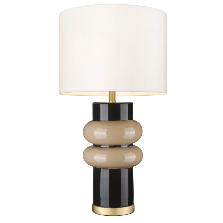 Lampa stołowa ceramiczna czarno-beżowa z abażurem T01712BR-BG z serii ASCOT - Cosmo Light