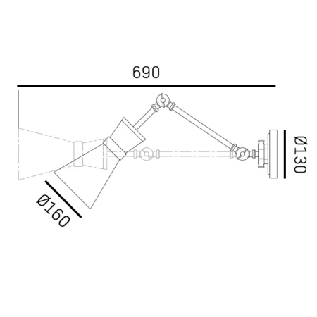 Kinkiet metalowy niklowany regulowany W01590NS z serii PAGE - Cosmo Light