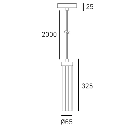 Lampa wisząca mosiężna szklana cylindryczna P01835BR z serii QUINCY - Cosmo Light