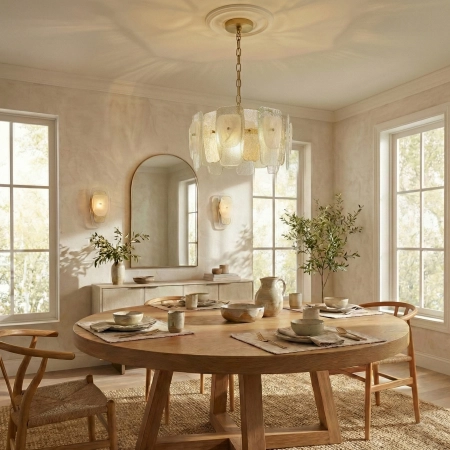 Lampa wisząca mosiężna ze szklanymi elementami 60cm P06507BR z serii RICHMOND - Cosmo Light