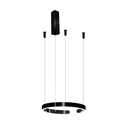 Lampa LED wisząca okrąg czarna + pilot 1075 - Decorativi