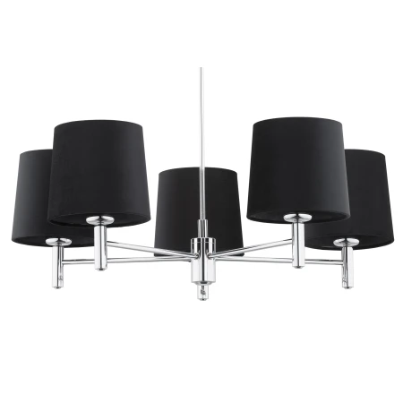 Żyrandol glamour chromowy BOLZANO PLUS 2104 czarne abażury - Argon