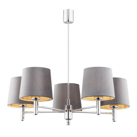 Żyrandol glamour chromowy BOLZANO PLUS 2108 szare abażury - Argon