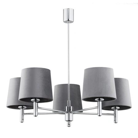 Żyrandol glamour chromowy BOLZANO PLUS 2108 szare abażury - Argon
