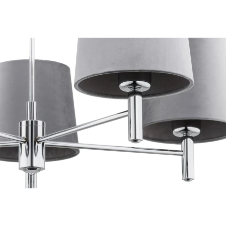 Żyrandol glamour chromowy BOLZANO PLUS 2108 szare abażury - Argon