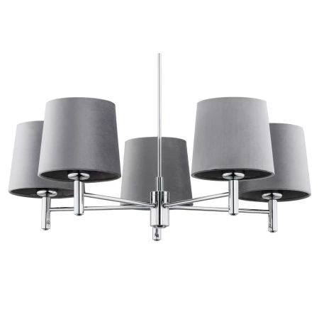 Żyrandol glamour chromowy BOLZANO PLUS 2108 szare abażury - Argon