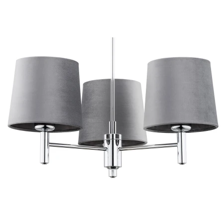 Żyrandol glamour chromowy BOLZANO PLUS 6107 szare abażury - Argon