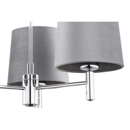 Żyrandol glamour chromowy BOLZANO PLUS 6107 szare abażury - Argon