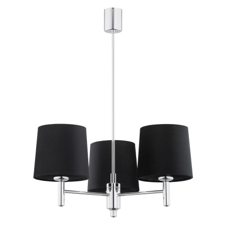 Żyrandol glamour chromowy BOLZANO PLUS 6108 czarne abażury - Argon
