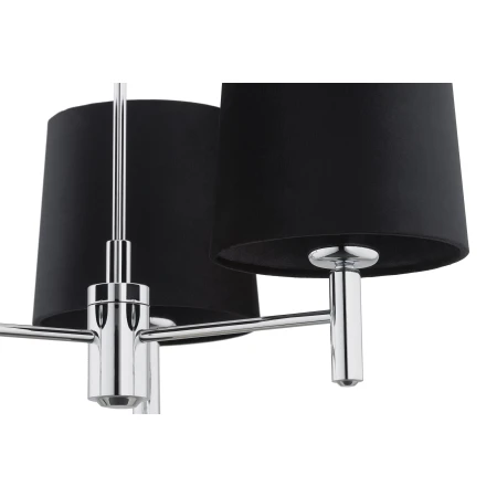 Żyrandol glamour chromowy BOLZANO PLUS 6108 czarne abażury - Argon