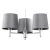 Żyrandol glamour chromowy BOLZANO PLUS 6107 szare abażury - Argon