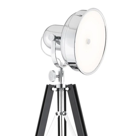 Lampa podłogowa FOTO NEW 3355 na trójnogu czarne drewno + chrom - Argon