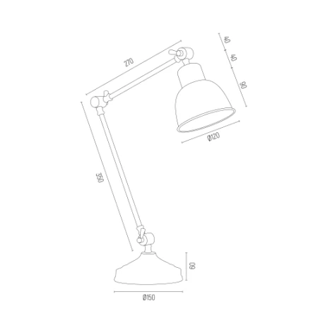Lampa stołowa EUFRAT 3197  loftowa czarna - Argon
