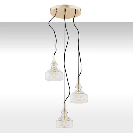 Lampa nad stół wisząca nowoczesna CRUZ 1462  kryształowa mosiądz - Argon
