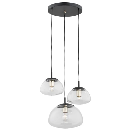 Lampa nad stół designerska wisząca TRINI 1492 potrójna elegancka czarna - Argon