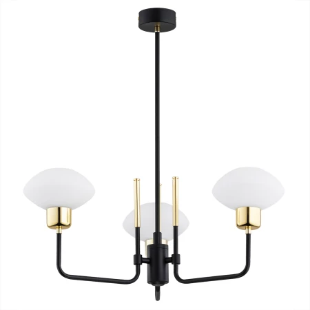 Żyrandol elegancki RAVELLO 6166 czerń opal złoto - Argon